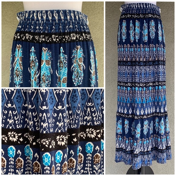 🔥5/$20🔥 Great Navy Print Jersey Skirt - Picture 1 of 8